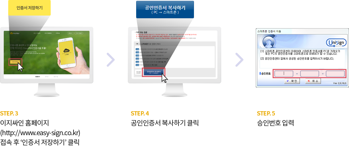 인증서별 공개 여부 안내